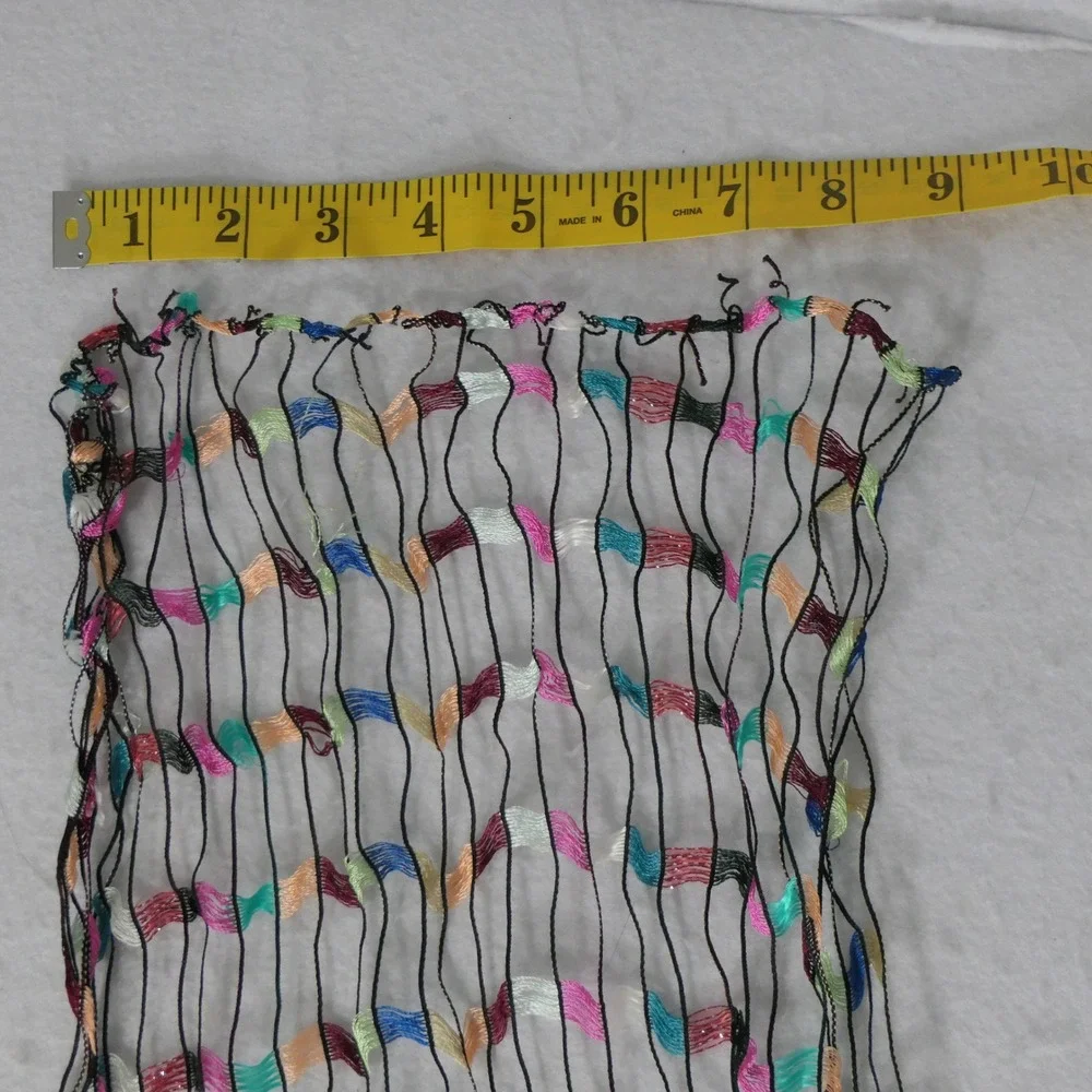 Unbranded Womens Scarf OS‎ Multicolor Mesh Open Knit Ribbon Ladder Y2K Boho